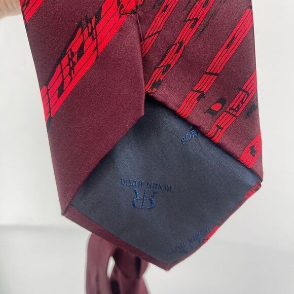Robin Ruth Men's 100% Silk Neck Tie Musician Note Mozart Amadeus Print Vintage R - Picture 7 of 9